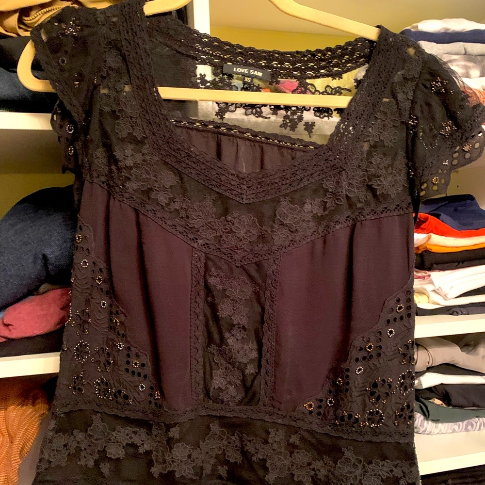 Black lace blouse